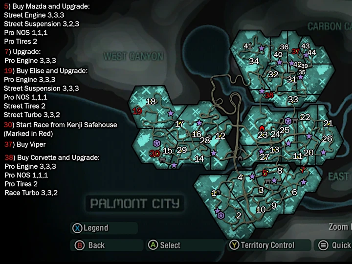 Career Any% NG Route Map